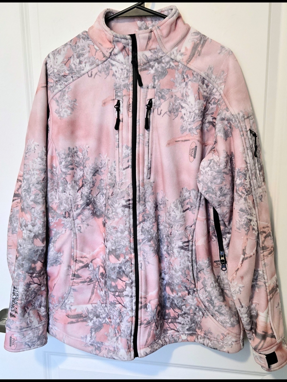 Women's Pink Camo Softshell Jacket - Full Zip, Guides Choice,xl,xlnt.cond.
